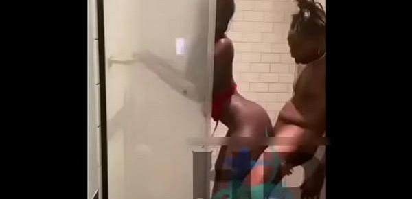  slim thick chocolate hottie gets fucked by her brother in the shower [deja babe VS. Handsomedevan]